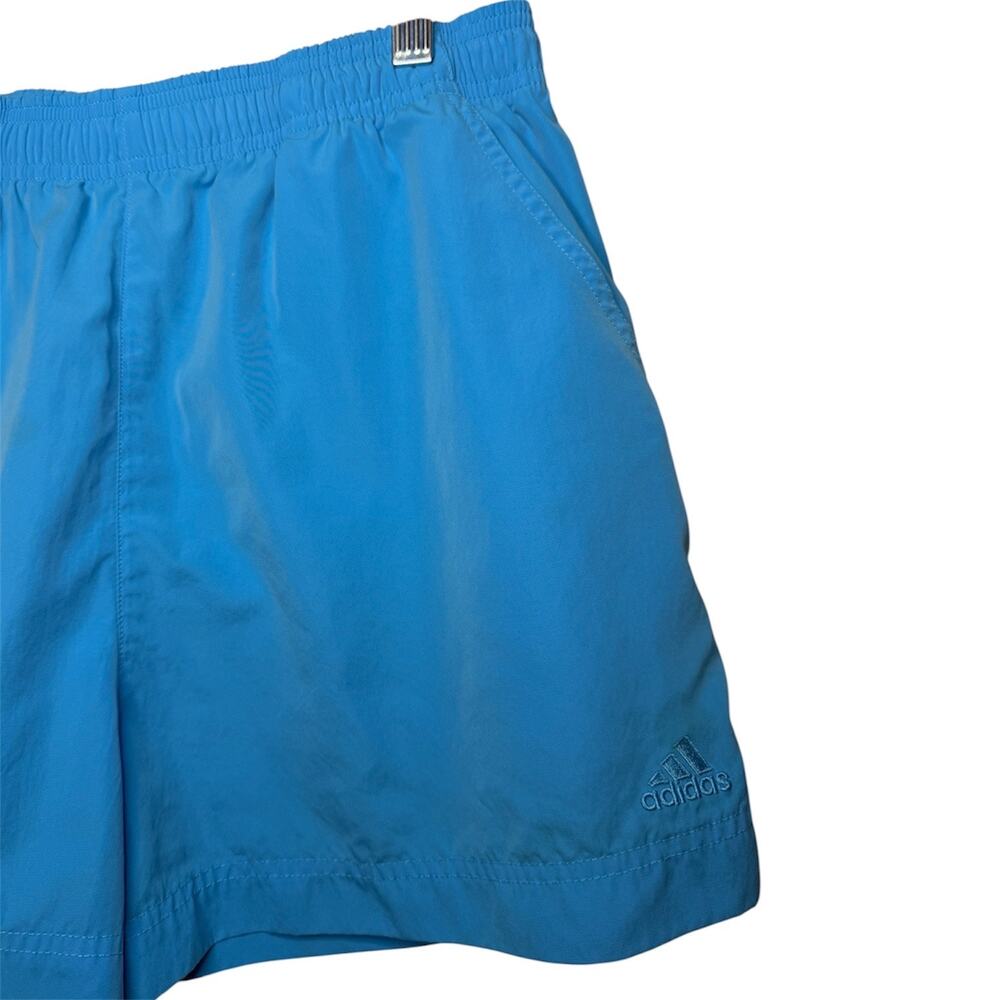 Adidas Blue Athletic Running Shorts Elastic Waist Pockets Size Medium Athletic - Picture 3 of 6
